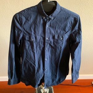 French Connection 100% Cotton Black and Dark Navy Tiny Checks Long Sleeves Shirt